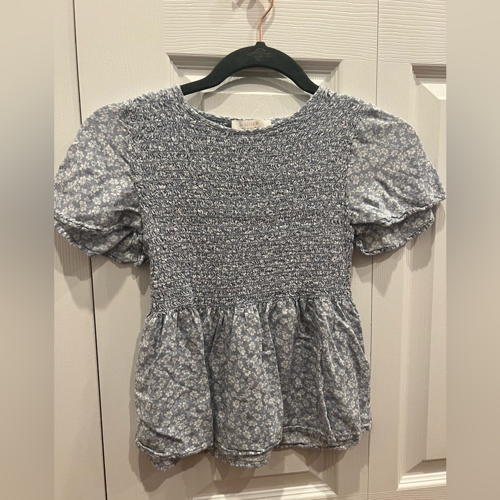 Patterned Baby Blue Top - Picture 2 of 3